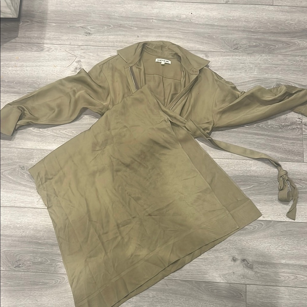 ELIZABETH AND JAMES Olive Green Wrap Dress